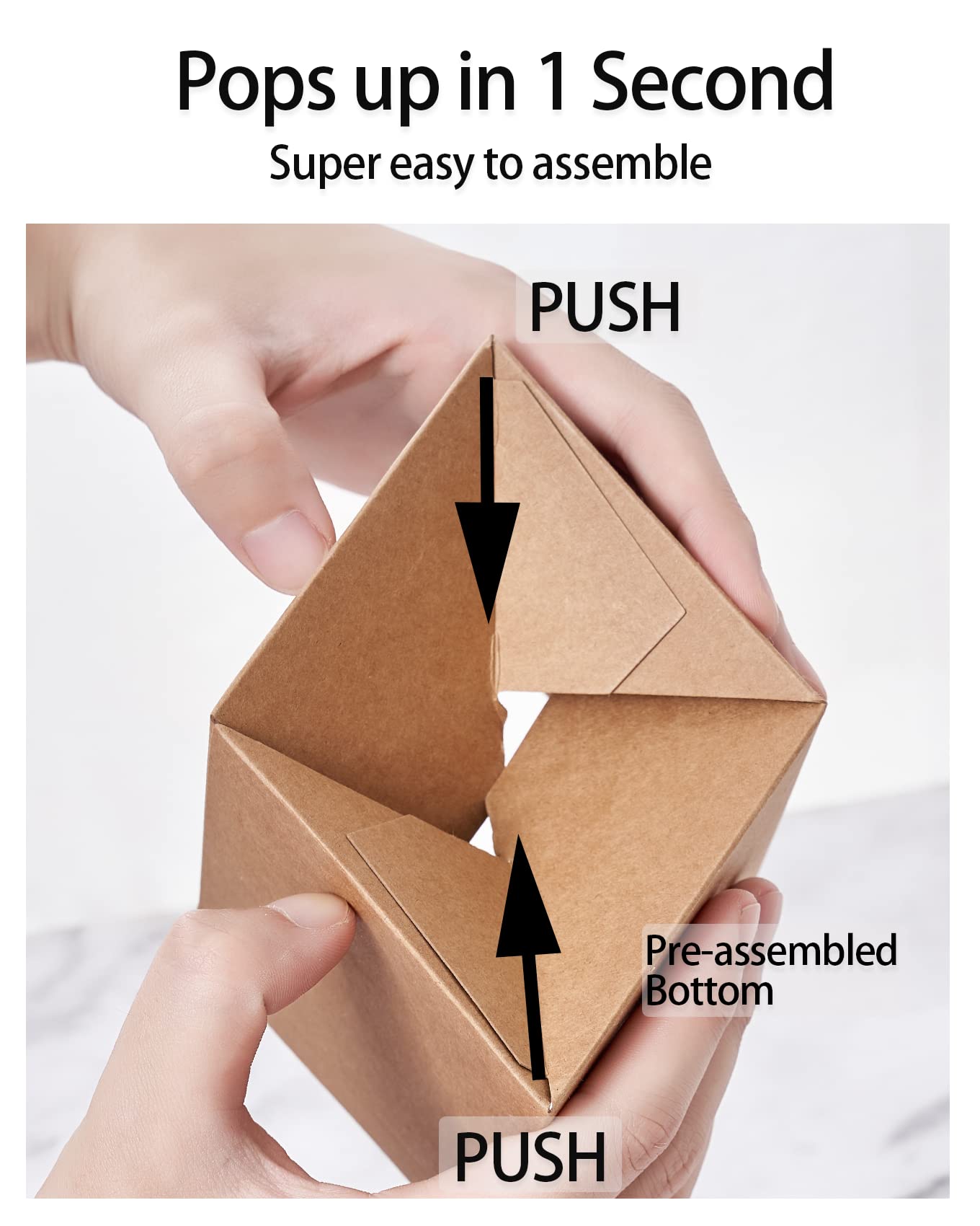 Happyhiram Cajas para cupcakes, 50 unidades, cajas individuales de papel kraft marrón, soportes de papel individuales con insertos y ventana para magdalenas, galletas, bombas de cacao, cajas Togo para