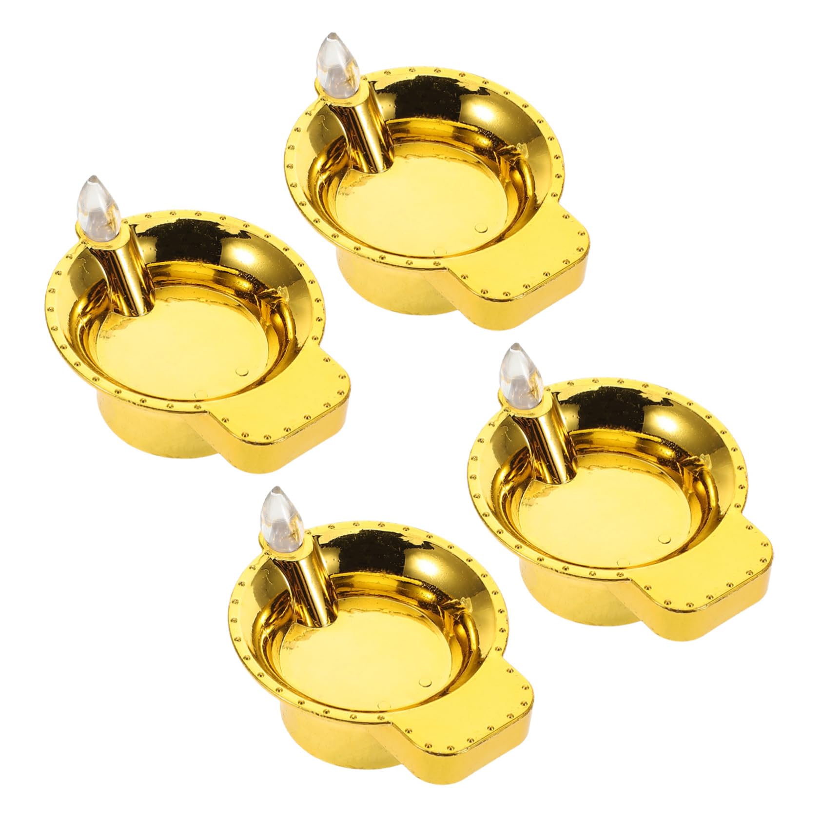 Bougies à piles chic en plastique doré avec flamme vacillante - 8