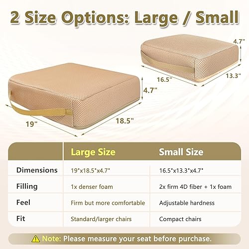 Miniatura 5 de Cojín extra grueso para silla, cojín de asiento elevador para adultos, fácil elevación para ancianos, silla de oficina, almohada de elevación extra