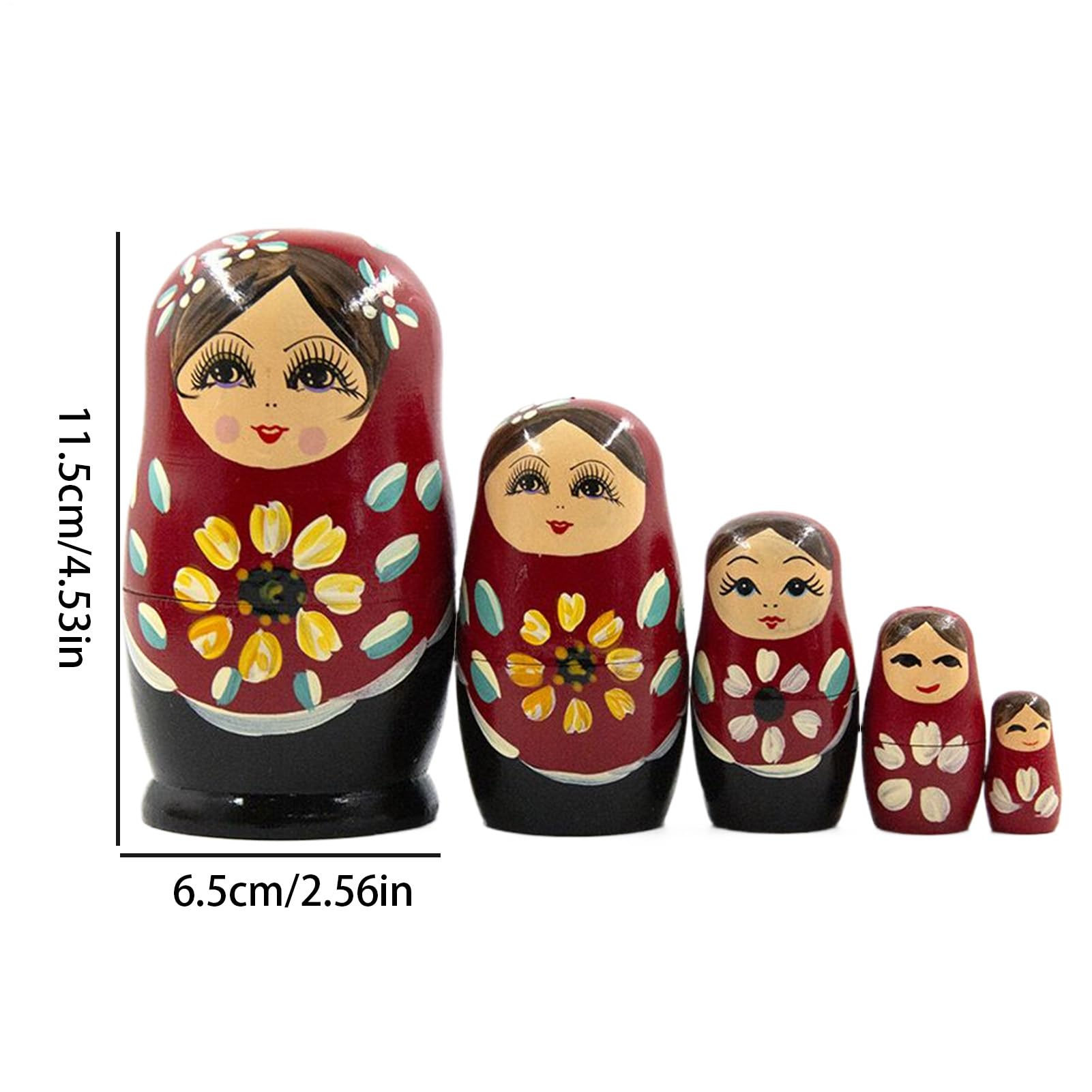 Manolyee Poupées Russes Gigognes | Figurines de Table de Poupées Russes Artisanales - Modèle en Bois Peint à la Main pour Décoration de Foyer Salon Entrée Chambre Enfant