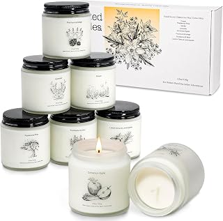 YINUOLIGHT 8 Pack Soy Candles Gift Set - Natural Aromatherapy with 8 Relaxing Scents, Long Lasting for Home Spa, Ideal Gifts for Women