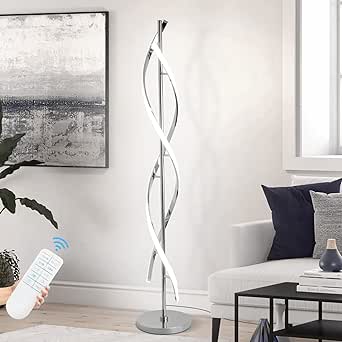 LED Modern Floor Lamp for Living Room, 40W 3 Colors Stepless Dimmable and Color-Changing Bright Floor Standing Lamp,60