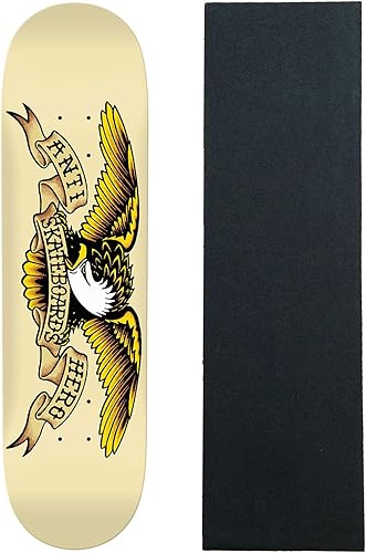 Anti Hero - Tabla de skate Classic Eagle Cream de 8.62 pulgadas con cinta de agarre