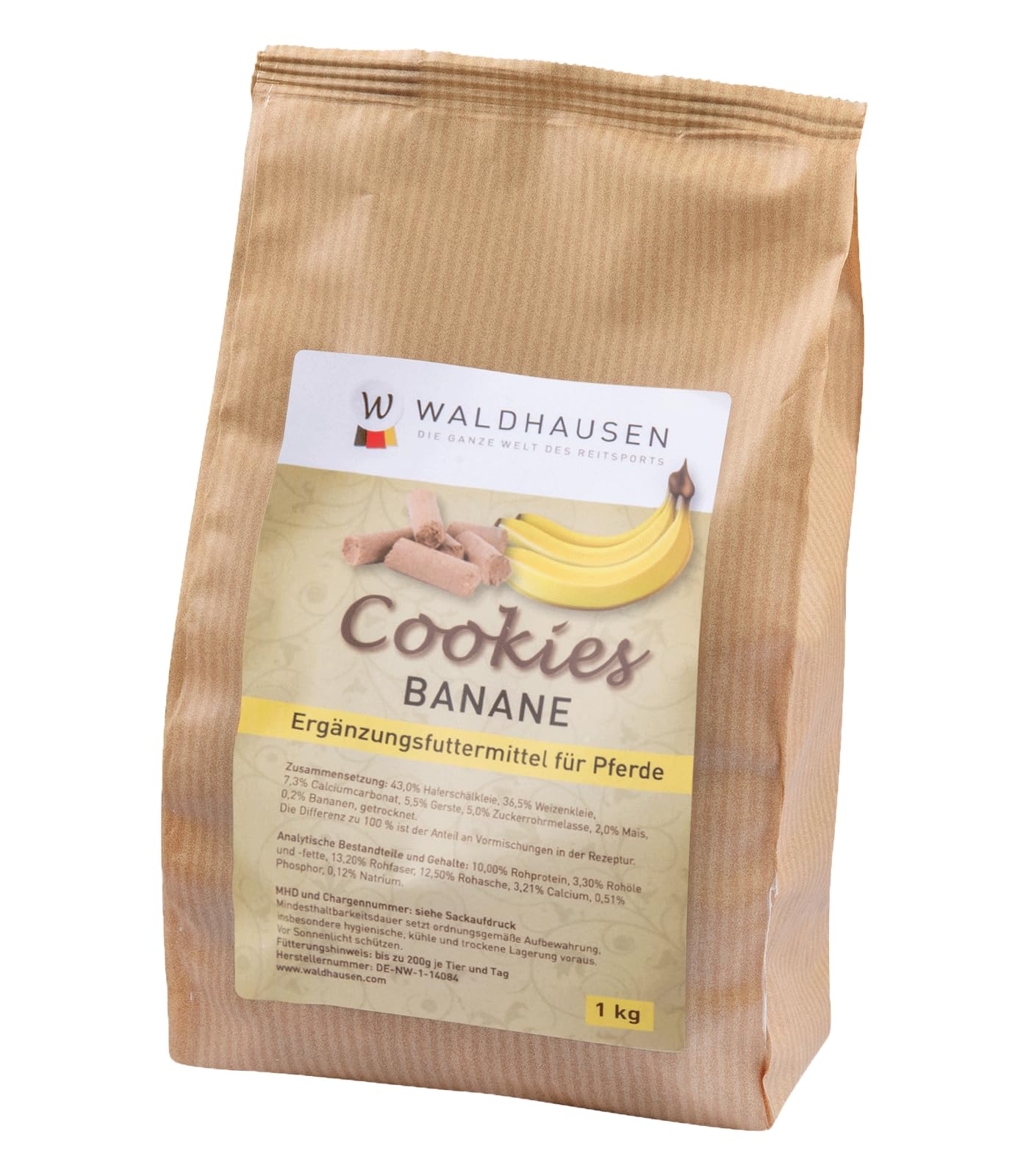 Horse Cookies with Vitamin A, D3 and E, 1 kg Treat for Horses and Ponies (Banana)