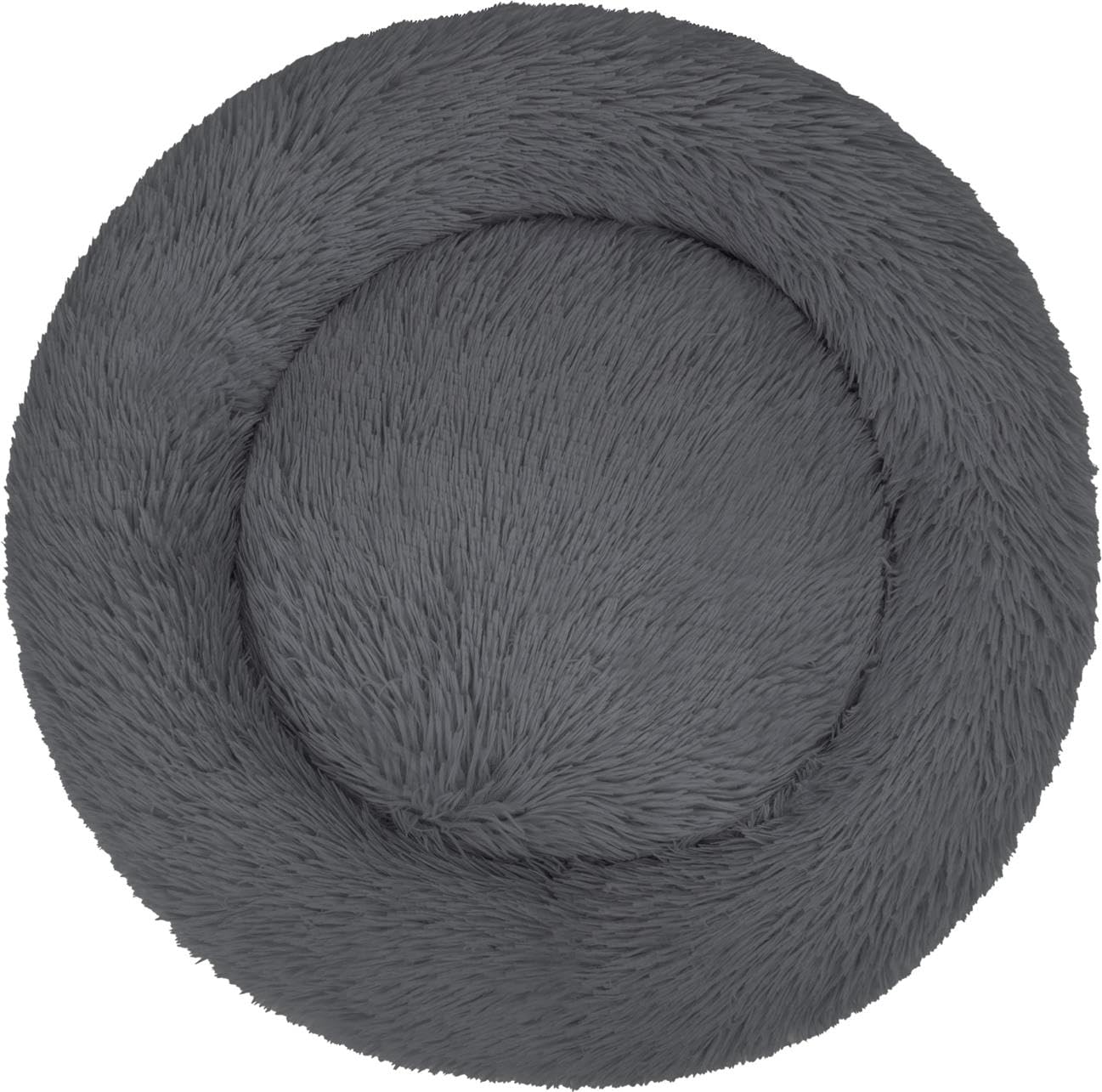 normani Rundes Hundebett für große und kleine Hunde - Ergonomisches Hundekissen Donut - Hundecouch mit hohem Rand Farbe Anthrazit Größe 100 cm x 100 cm x 28 cm