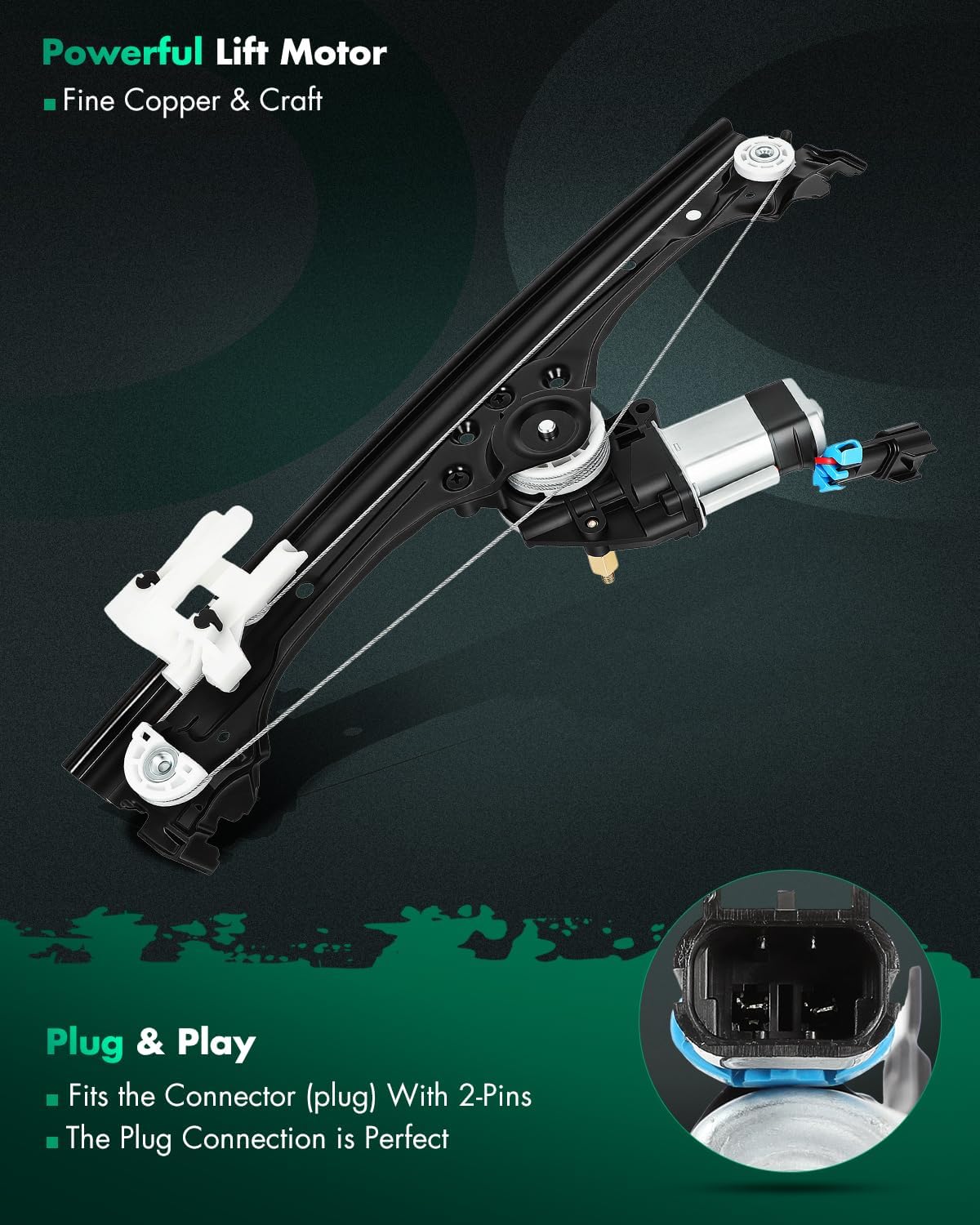 SCITOO Front Right Passenger Side Power Window Regulator With Motor Replacement for 2012-2014 Fiat 500,2014 Fiat 500L