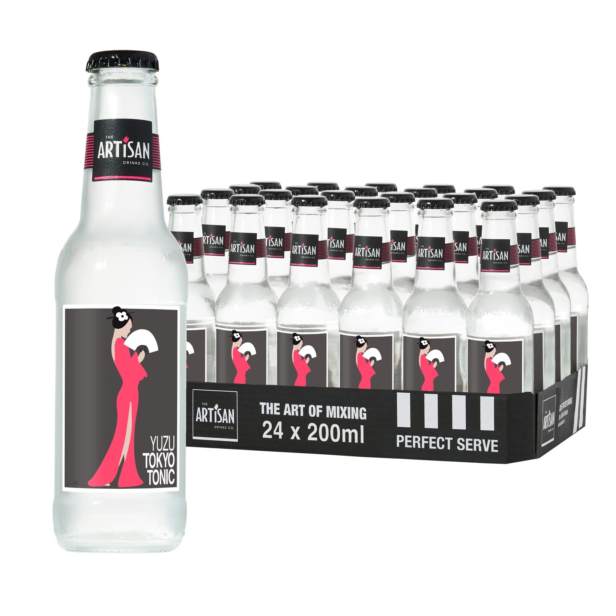The Artisan Drinks Company Yuzu Tokyo Tonic - 200mlx24 Tonic Water Bottles - Natural Ingredients - Blend of Yuzu, Aromatic Black Pepper & Coriander - For Gin, Whiskeys, Vodka & Sake