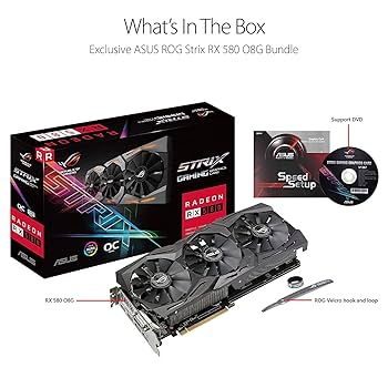 ASUS ROG-STRIX-RX580-O8G-GAMINGOC Edition GDDR5 DP HDMI DVI