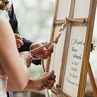 Vista 3 de Letrero de unidad de boda con cordón de tres hebras, 16 x 22 pulgadas, cuerda trenzada cruzada para ceremonia de boda, regalo para parejas