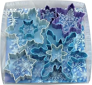 R&M International Snowflake Cookie Cutters, Assorted Sizes, 7-Piece Set, Blue