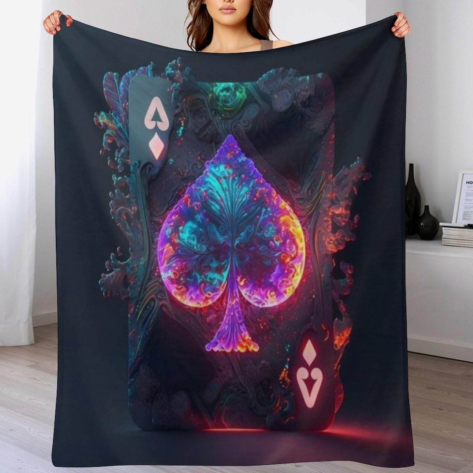 Couverture flannel poker haut de gamme au toucher ultra doux pour lit