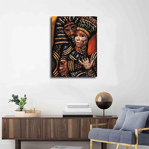 Miniatura 2 de VAKUUM Arte de pared afroamericano, arte de pared de rey y reina negro, decoración de pared de pareja negra, imagen de pareja para decoración de