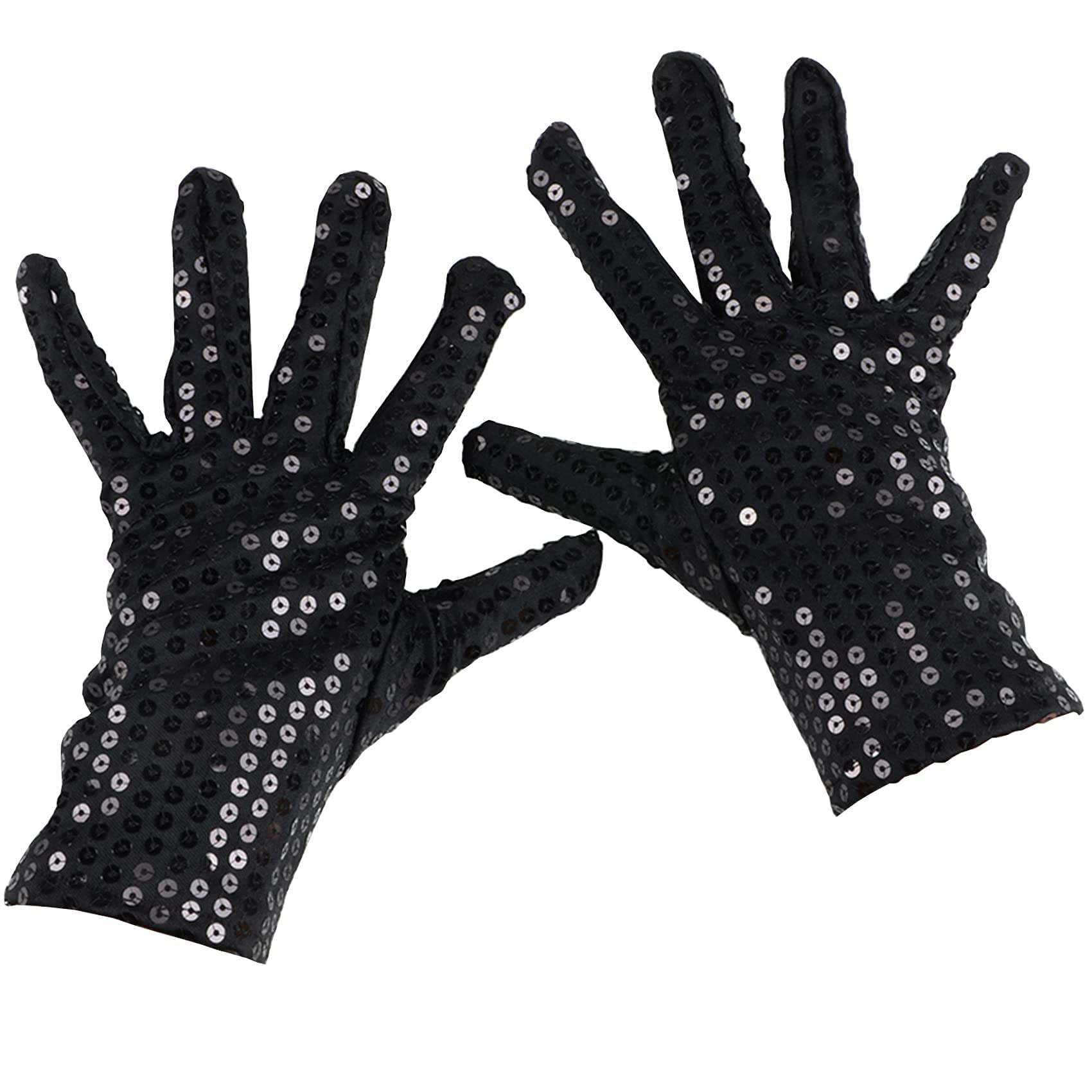 AUSUAYA Women Costume Dress Up Dance Gloves for Valentine, Cosplay, Party Show, Costume Accessory GB-G-2 (Black)