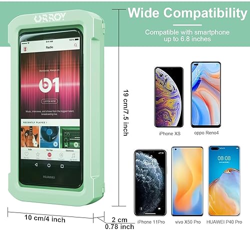 Miniatura 4 de URROY Soporte para teléfono de ducha, impermeable, rotación de 360, antivaho de alta sensibilidad, soporte universal de montaje para baño, espejo de