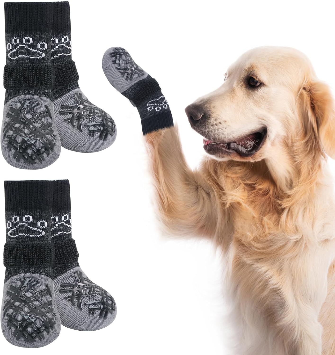 BEAUTYZOO Dog Socks to Prevent Licking Paws, Dog Shoes for Hot Pavement Small