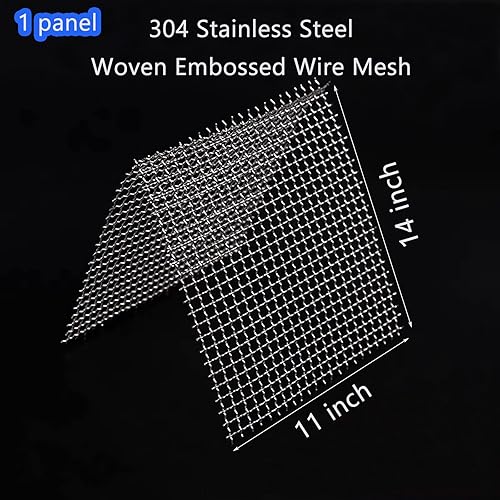 Miniatura 3 de Malla de alambre tejida de acero inoxidable 5 malla de 11 x 14 pulgadas, malla de malla dura y resistente al calor, hojas de malla de metal