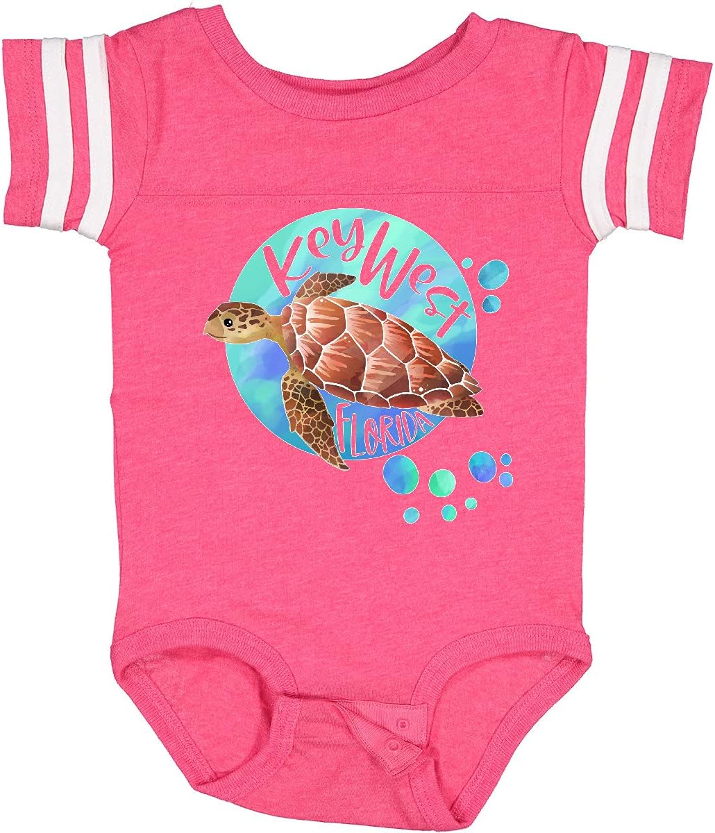 inktastic Key West, Florida Swimming Sea Turtle with Bubbles Baby Bodysuit