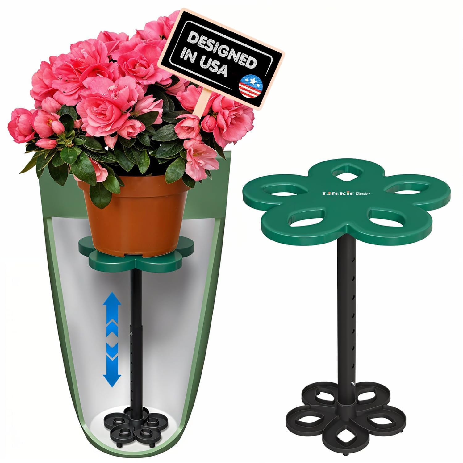 Lift Kit Planter Insert, Tall Tapered Lift, Fill Bottom of Tall Flower Pots and Large Plant Containers, Indoor and Outdoor Planters (11-17” Rise, 6" Base, 10" Top)