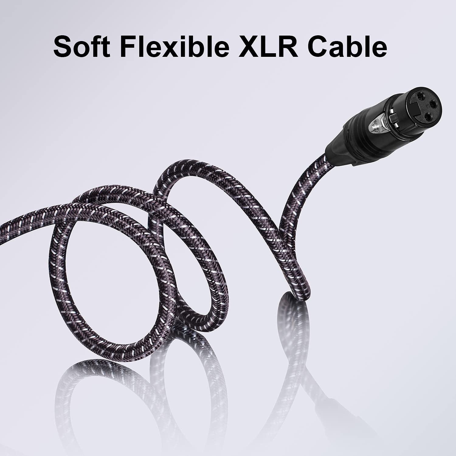 XLR Microphone Cables 25 ft 6 Packs Braided - MIKIZ Premium Balanced XLR Male to Female Cable : Musical Instruments