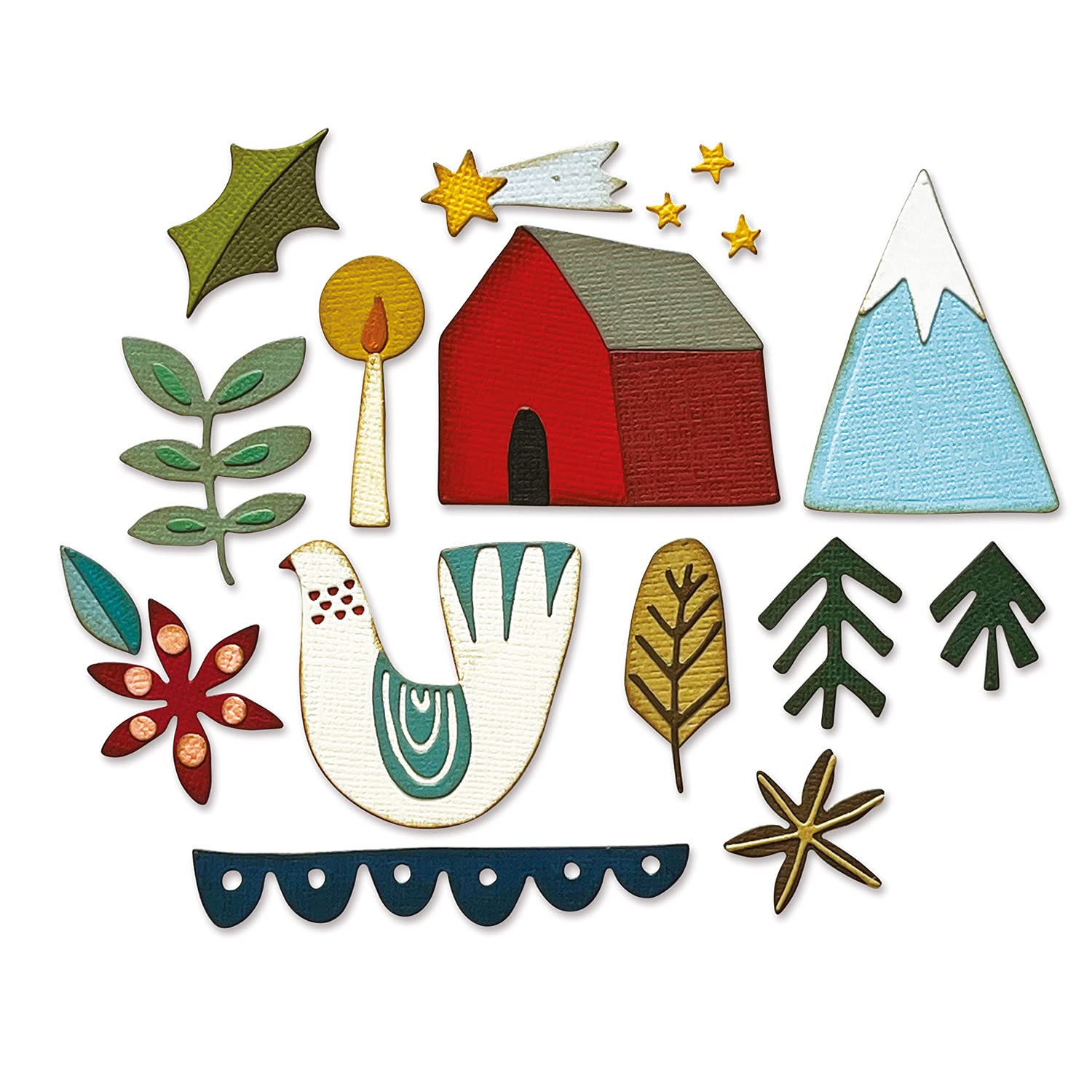 Sizzix Christmas Thinlits Die Set Funky Nordic