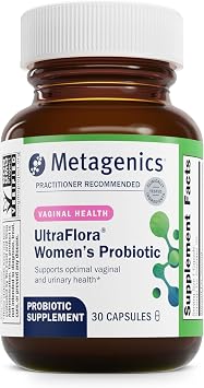 Metagenics UltraFlora Womens Probiotic Shelf-Stable Supplement for Vaginal Health, Yeast Balance & Urinary Comfort with Lactobacillus GR-1 & RC-14 Non-GMO 30 Capsules*