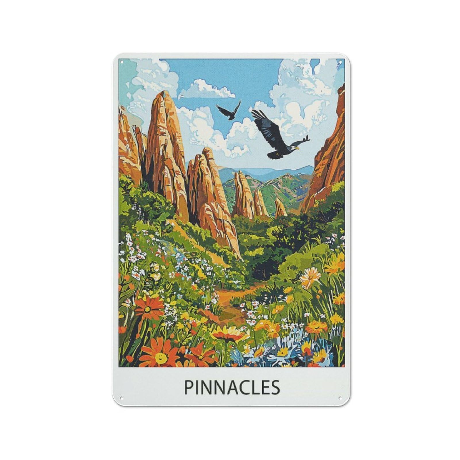Junmoney Style-17 Vintage Tin Sign 30X20cm With Pinnacles National Park(2) For Hobby Room Or Studio, A Decorative Christmas Gift For Hobby Room Decor Fans