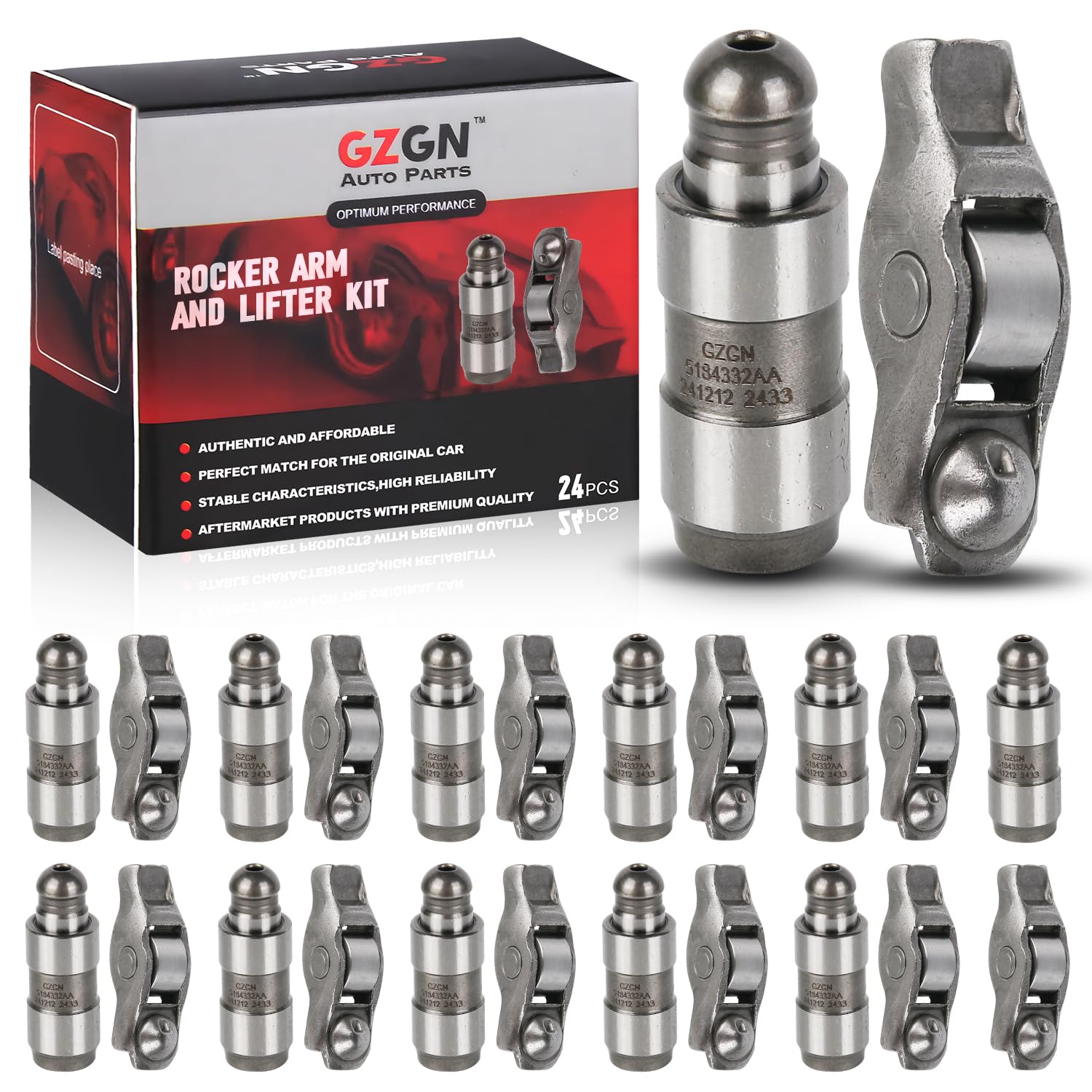 Photo 1 of GZGN 12 PCS Rocker Arm and Lifter Kit Compatible with Dodge Ram 1500 Promaster Challenger Charger Journey Avenger & Jeep Grand Cherokee Wrangler & Chrysler 200 300, 2011-2020,3.6L 5184296AH 5184332AA