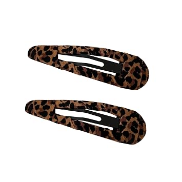 2 Pcs Brown Cheetah Hair Clip Cut Out Geometric Bangs Clips Side Clip Suitable for Women and Girls to Wear in Any Occasion