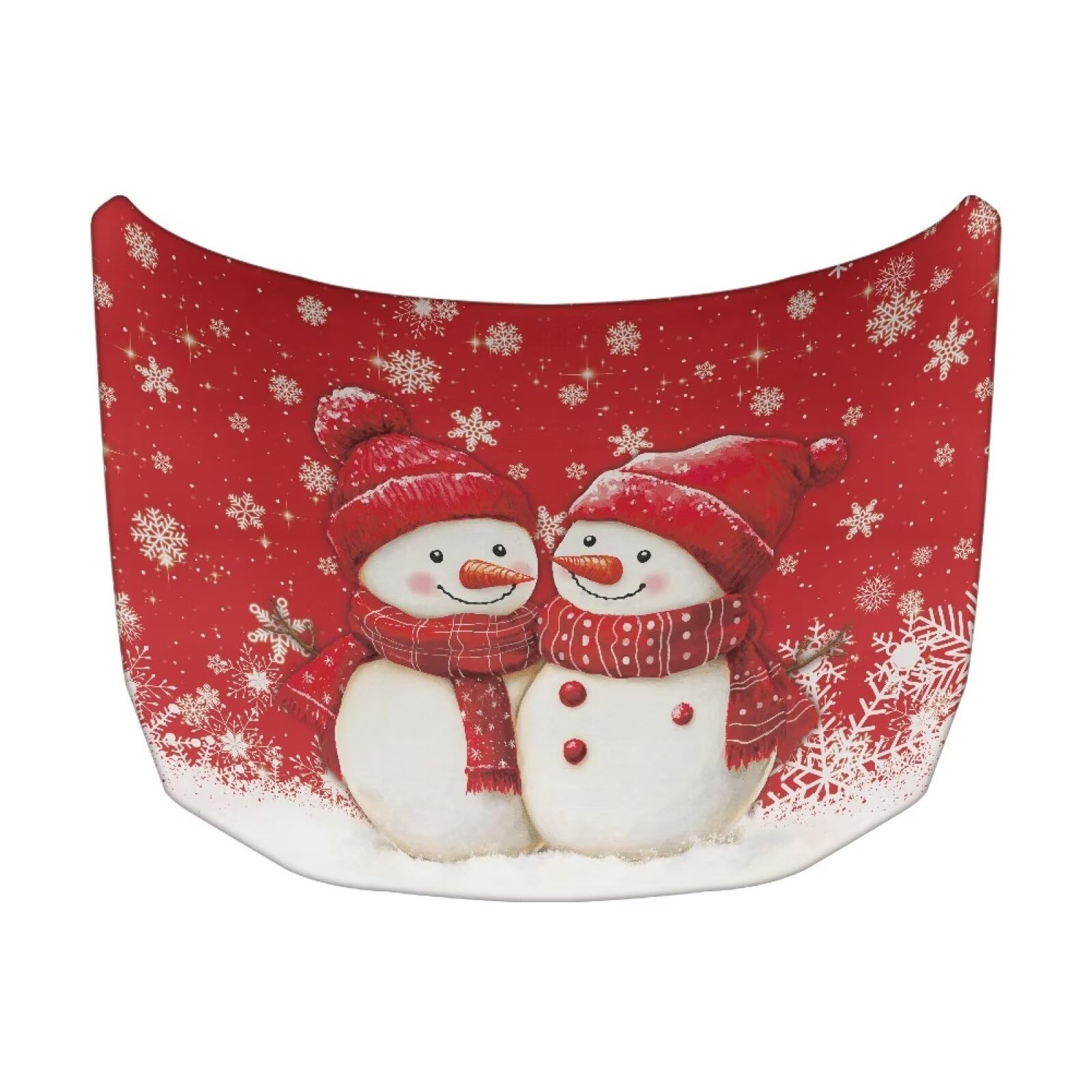 Red Christmas Prints Car Cover - Elastic Polyester, Washable, Easy Installation for Car Hood - Christmas Decorations and Gifts