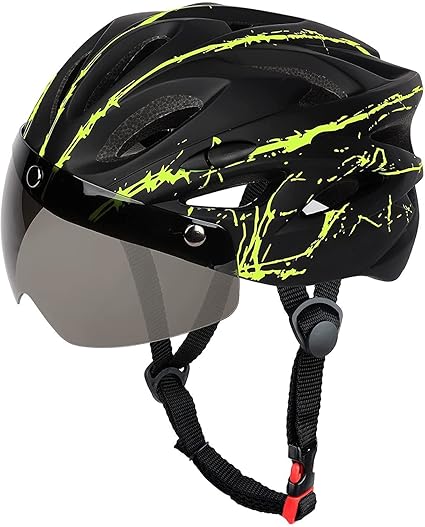 Linist Bicycle Helmet for Adult Men Women Bicycle Helmet with Detachable Visor & LED Rear Light, Road & Mountain Bike Helmet for Cycling