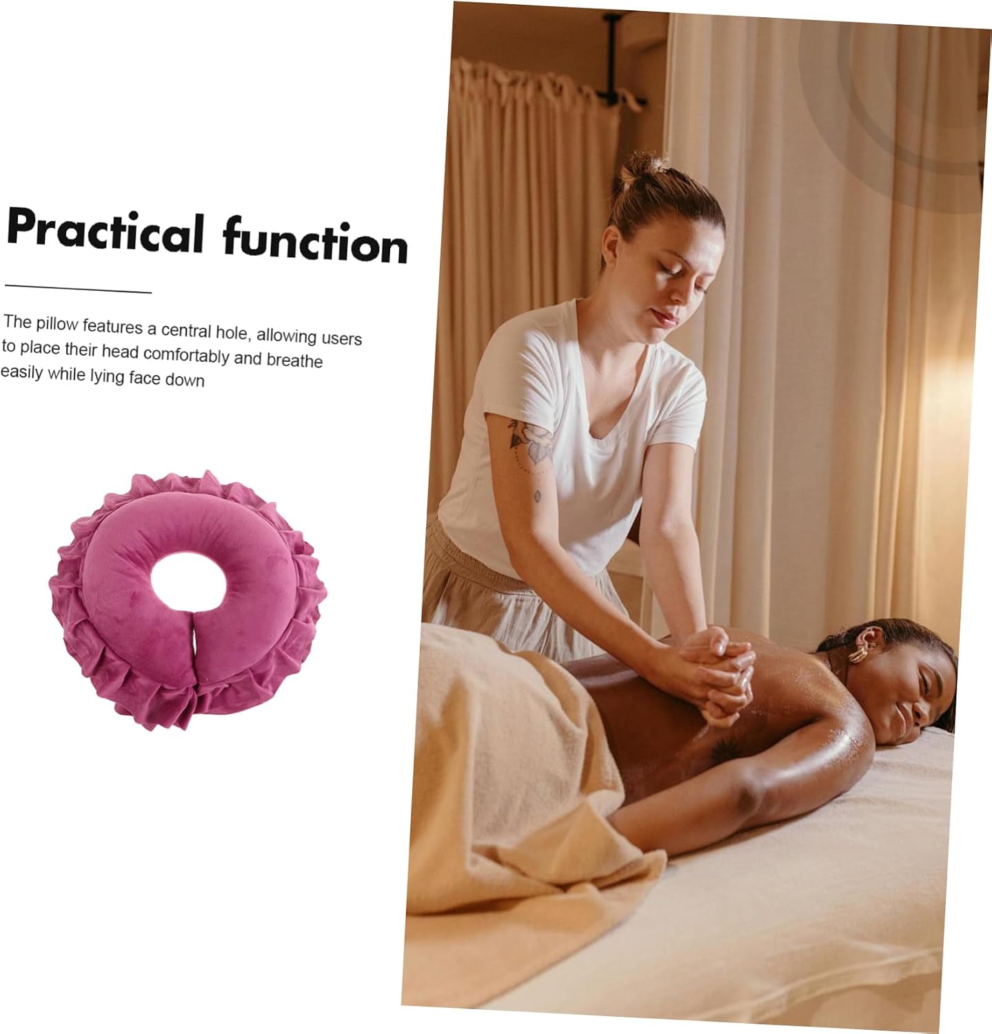 U-Shaped Facial Pillow Massage Head Rest Pillow for Bed at Home Spa Accessory