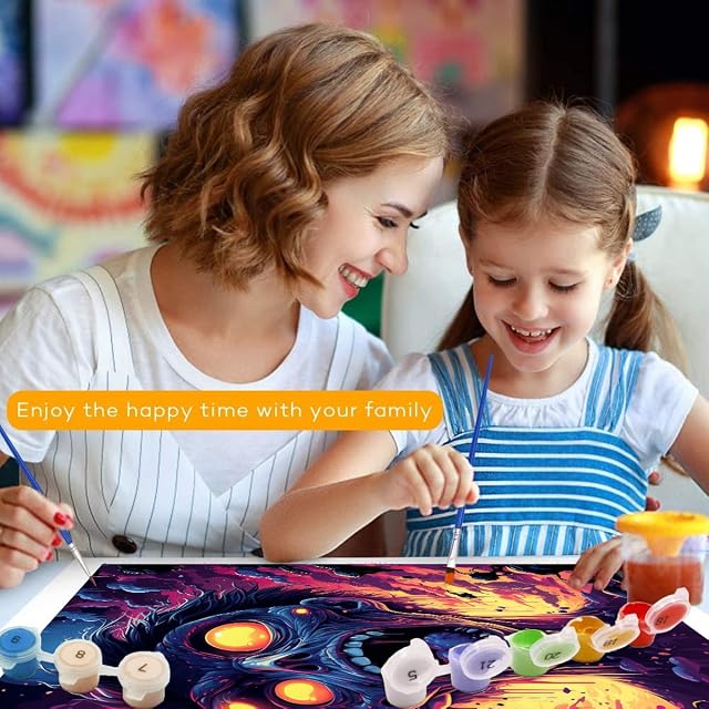Foto 3 de 7 de TANGFEIY Kit de pintura al óleo por números, monstruo de color, pintura por números para adultos