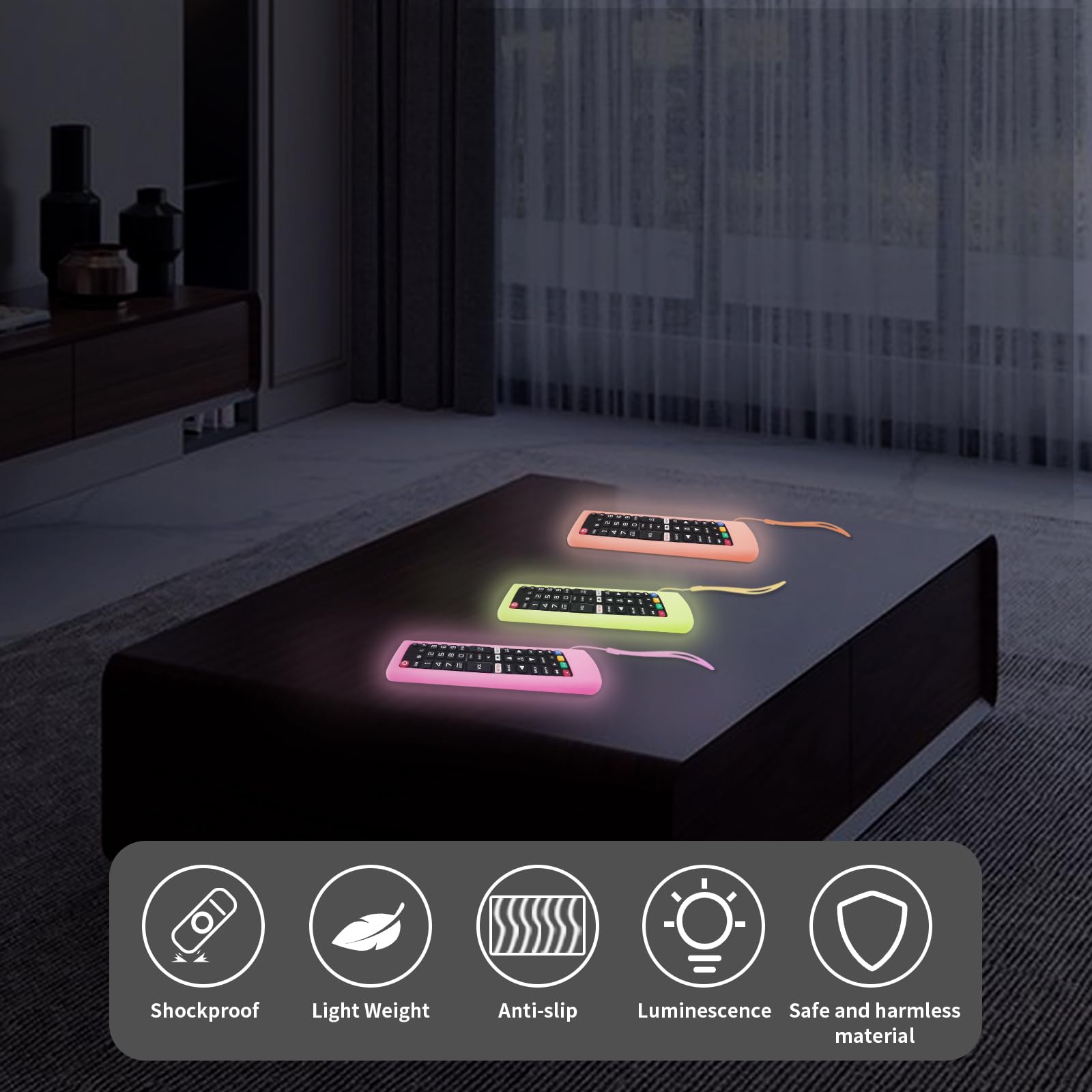 Mando a distancia universal de repuesto sin configuración, compatible con LG todos los televisores LG con funda protectora suave de silicona antipérdida, amarillo, naranja y rosa, compatible con