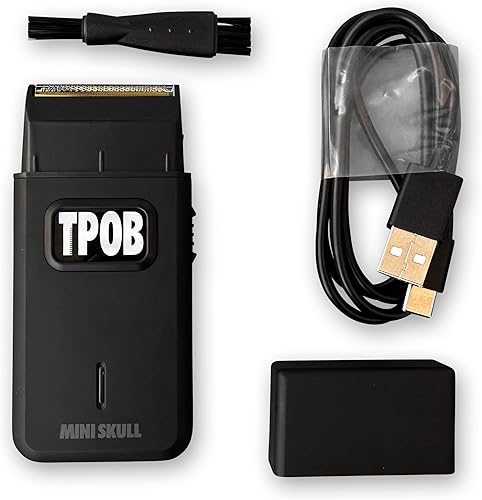 Miniatura 3 de TPOB Mini Skull Afeitadora Individual de Diseño Compacto que Puede Entrar en Tu Bolsillo con un Motor Turbo Cargado, Perfecta tanto para Uso