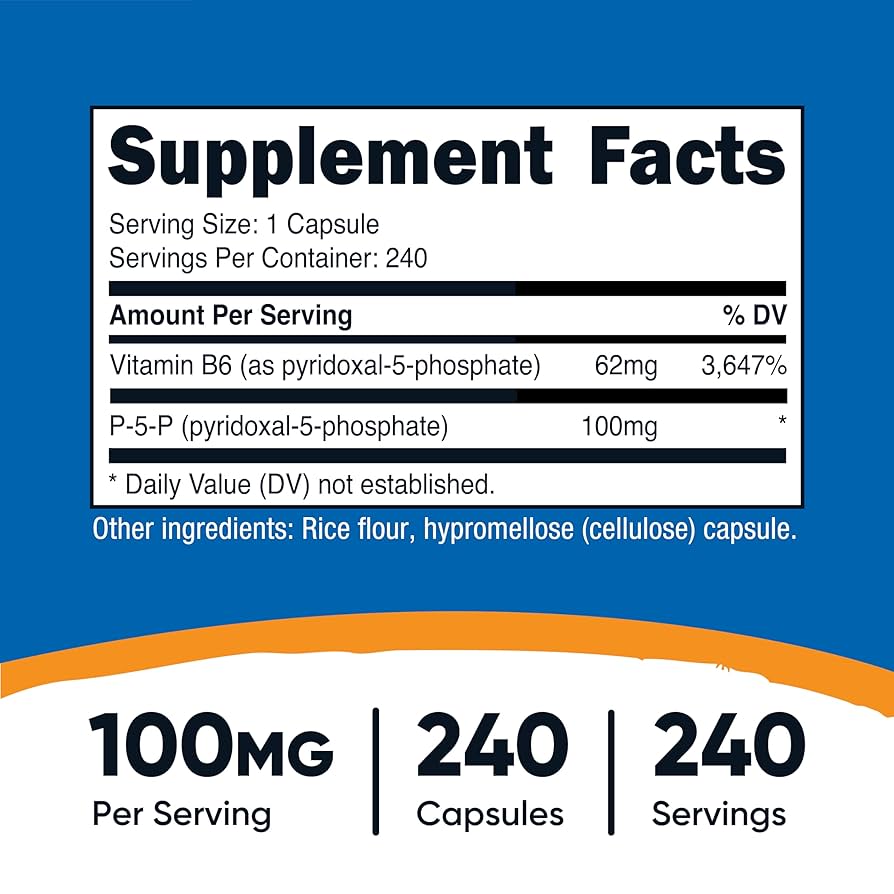 Amazon.com: Nutricost P5P Vitamin B6 Supplement 100mg, 240