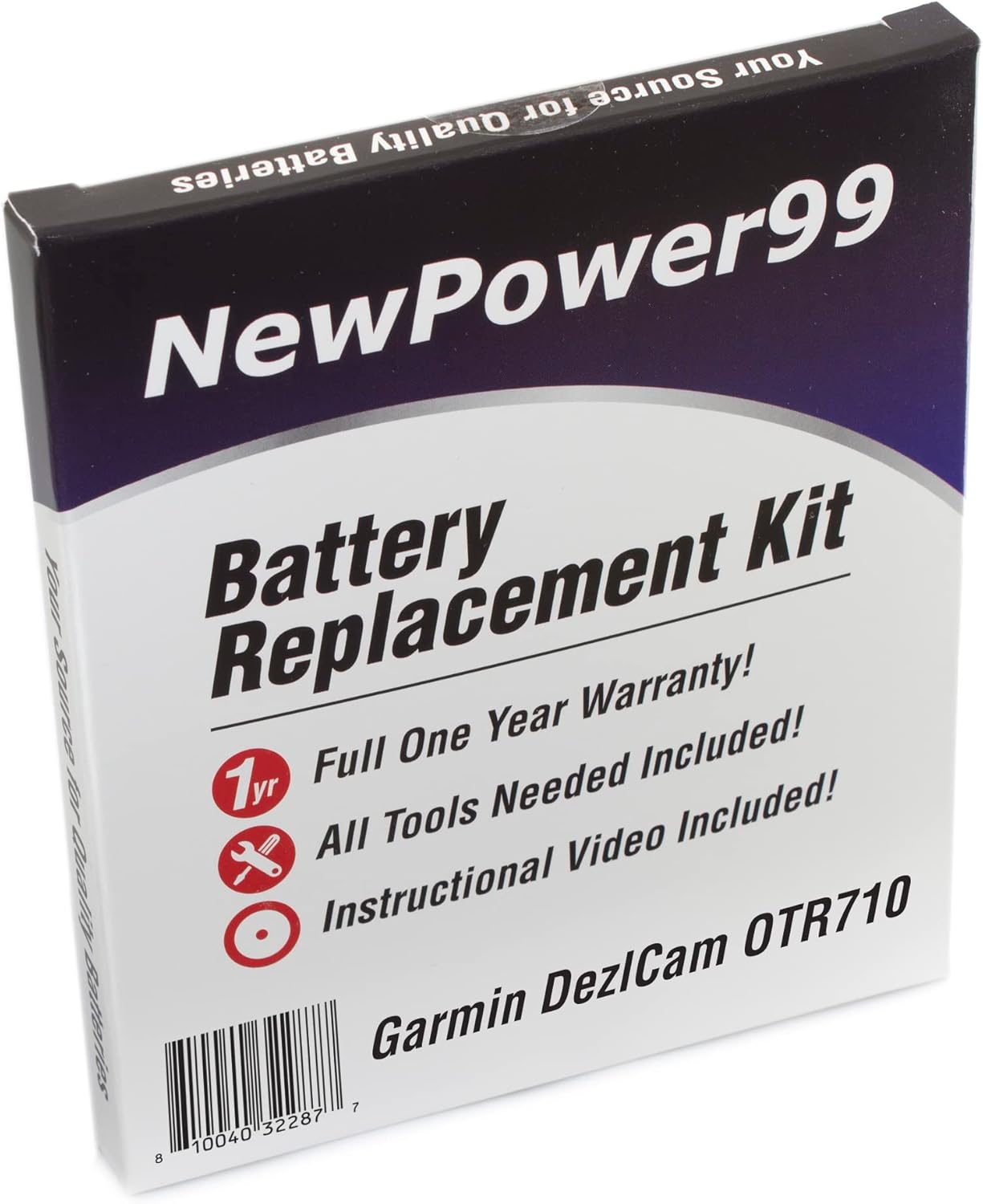 NP99sp NewPower99 Battery Replacement Kit for Garmin Dezl Cam OTR710 with Tools, Video Instructions and Extended Life Battery