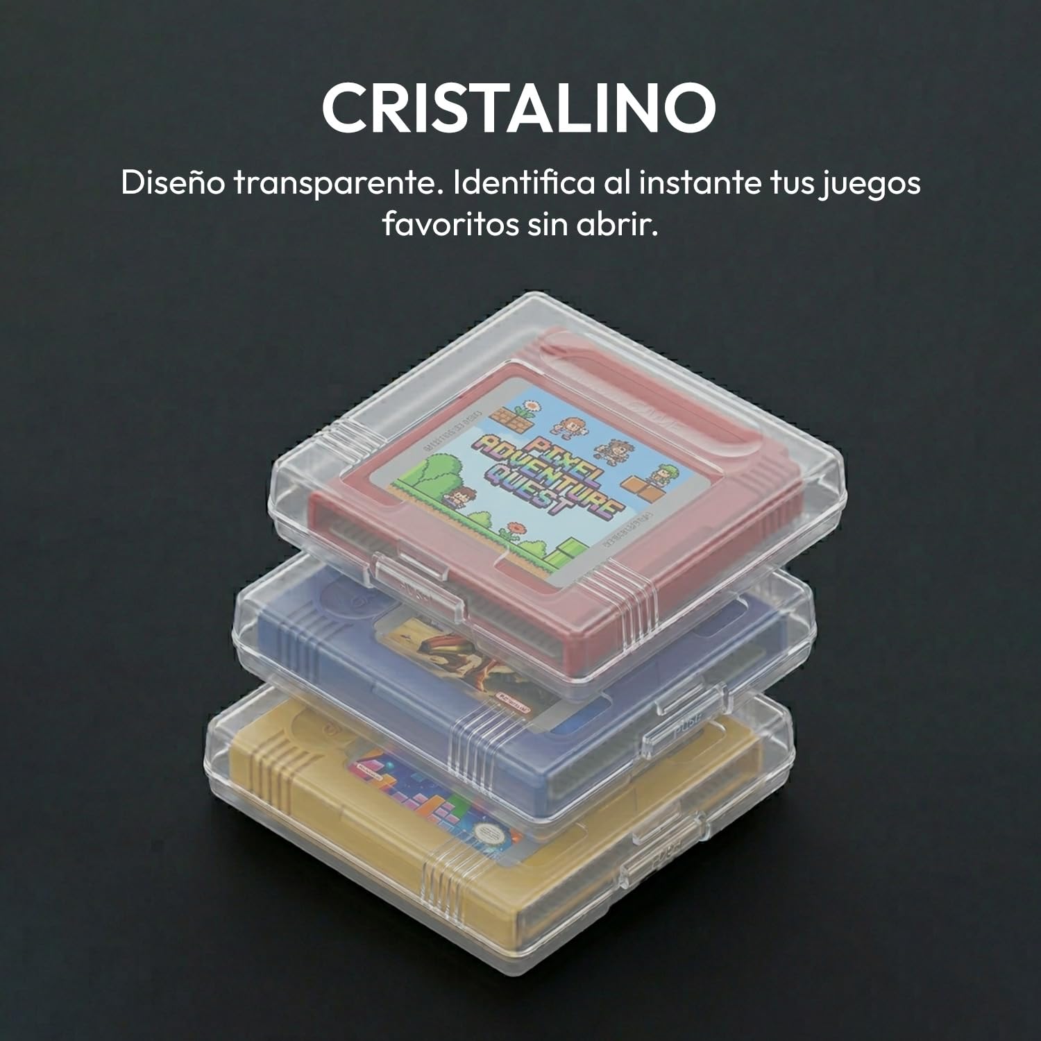 Mcbazel 10Piezas Fundas Protectoras Transparentes para Cartuchos de Juegos de GameBoy/GameBoy Color/GameBoy Pocket, Fundas Rígidas Transparentes para Games Cartridge