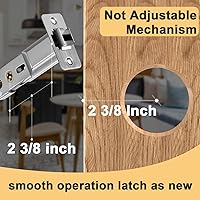 Vista 6 de Herrajes para puerta de bolsillo de privacidad de níquel cepillado, 2 3/8 pulgadas, cerradura de puerta cuadrada resistente de aleación de zinc