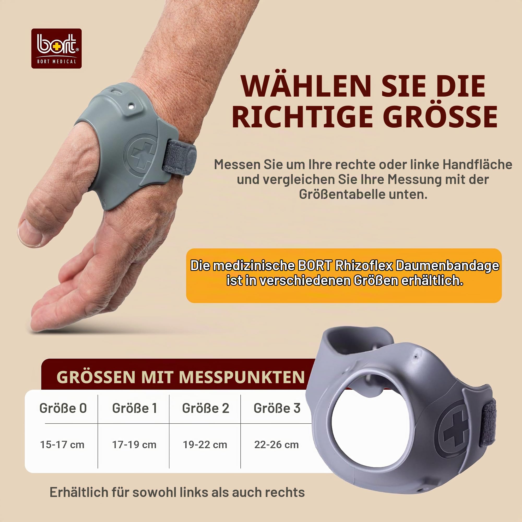 Bort RhizoFlex® Daumen-Ringorthese 1 grau links