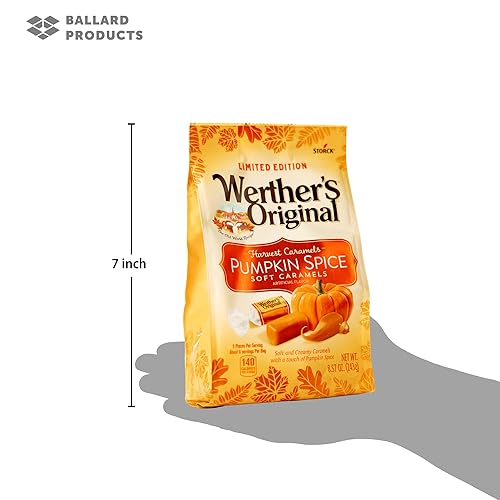 Miniatura 4 de Werthers - Caramelos suaves originales de especias de calabaza a granel paquete de 3 bolsas  Caramelo suave Werthers  Caramelos suaves de especias
