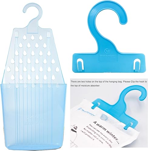 Miniatura 50 de Paquete de 12 bolsas colgantes para absorber la humedad, paquetes absorbentes de humedad con 6 ganchos reutilizables, paquetes de humedad, paquetes