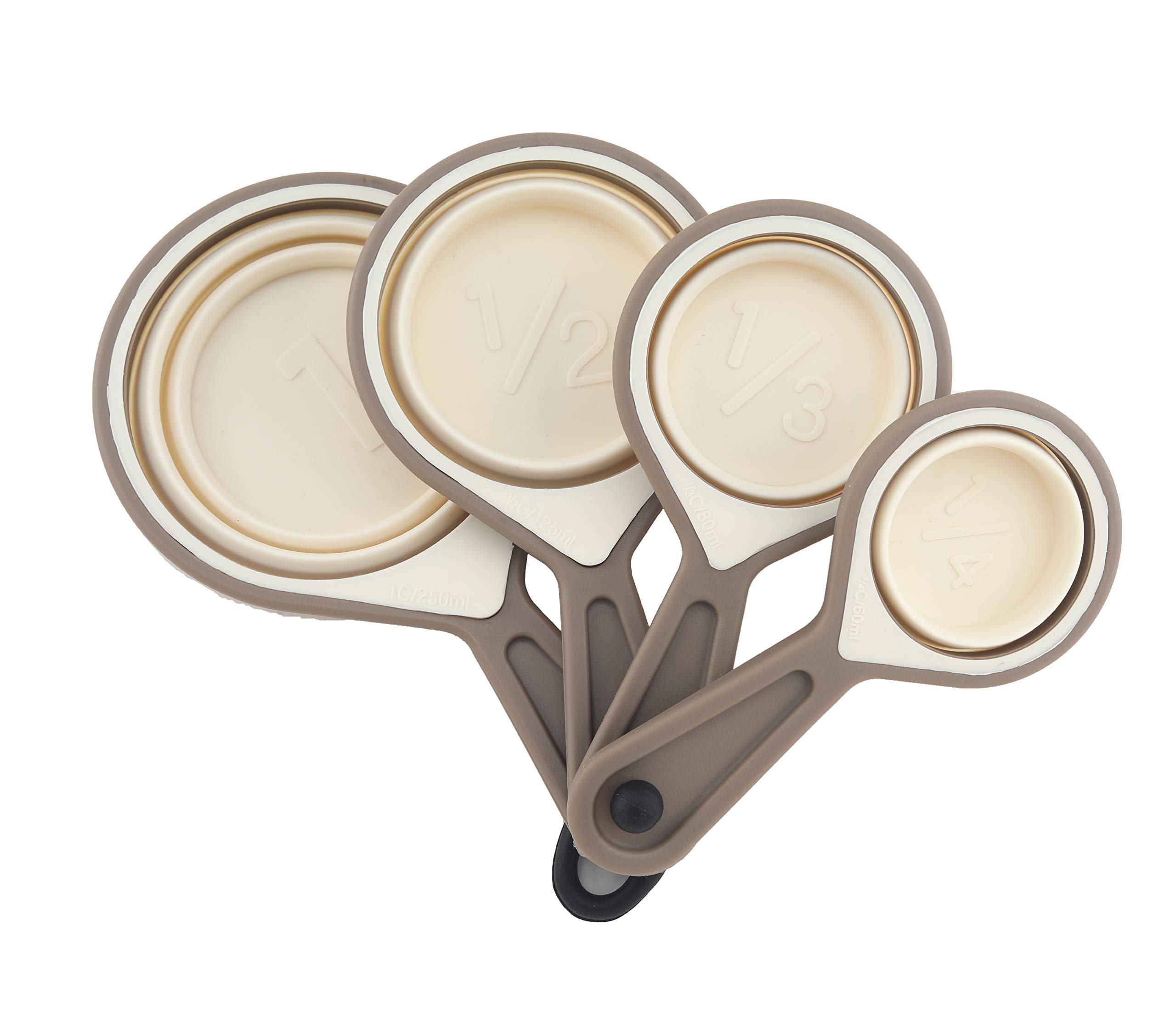 HOMEPRO Better Value for Better Living Home Pro Collapsible Silicon Measuring Cups, Brown