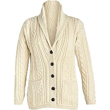 Aran Knit Trellis Button Cardigan- Green
