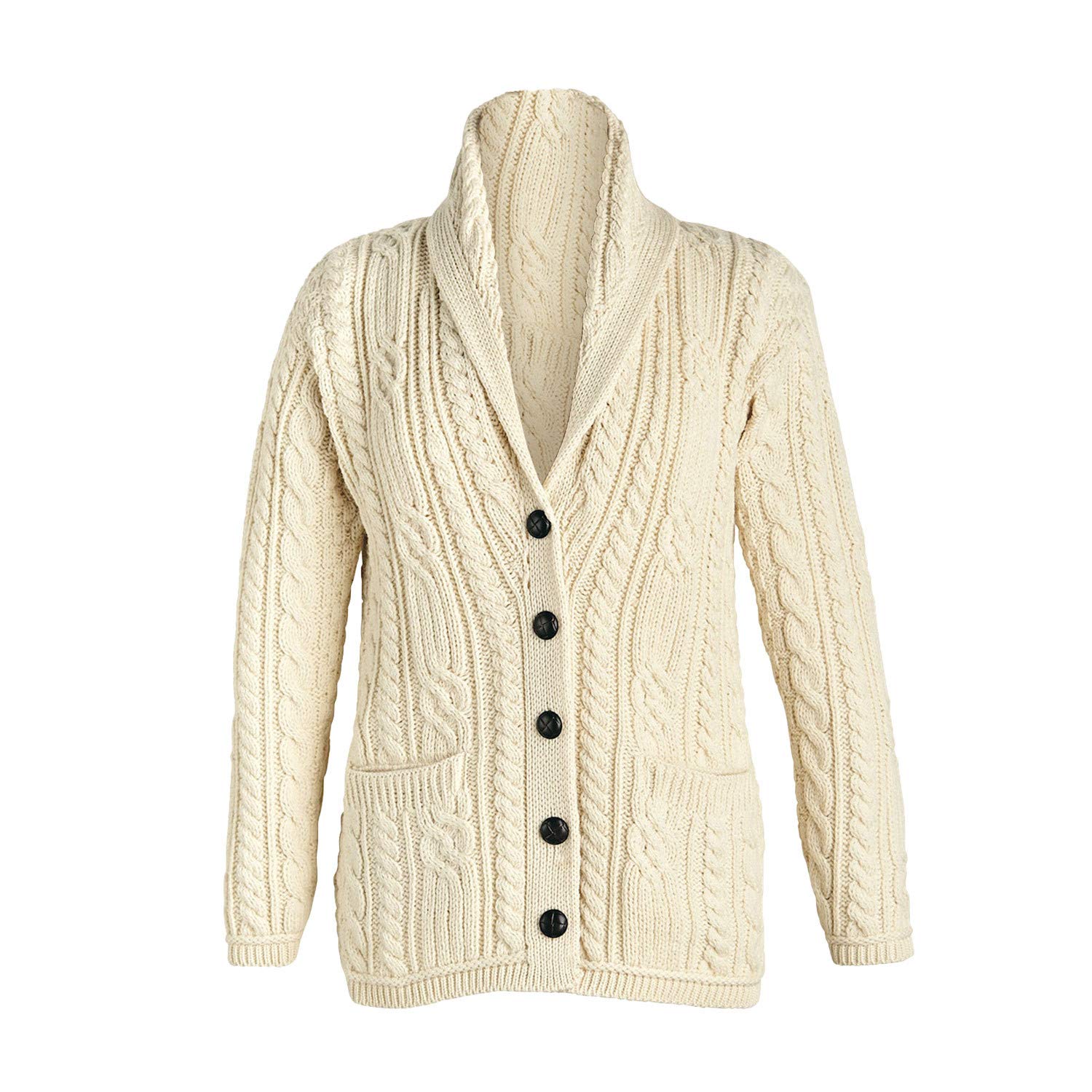 Cabled Shawl Cardigan by Aran Woollen Mills