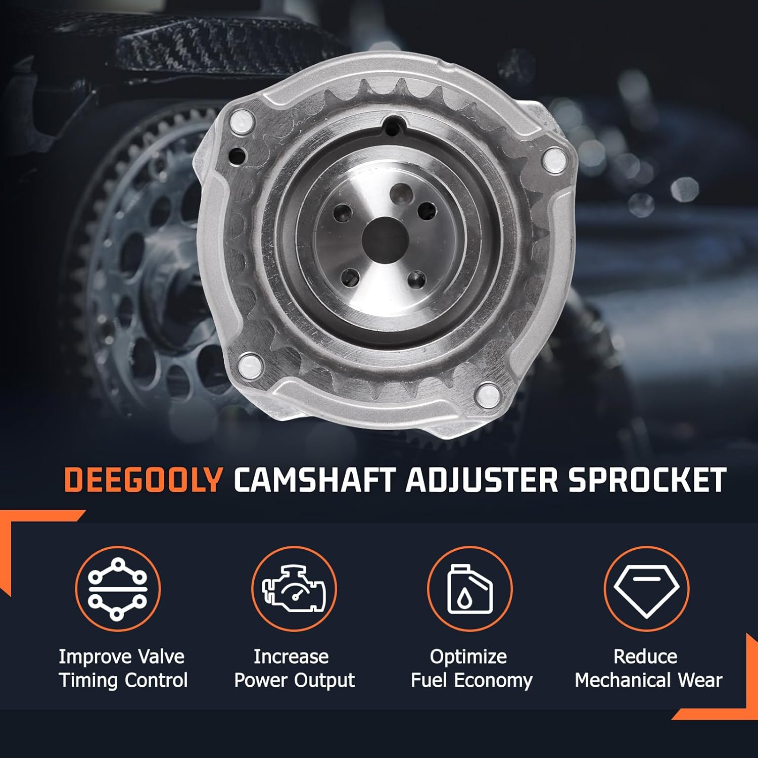 2435023775 Intake Variable Valve Timing Sprocket Cam Phaser for Hyundai Elantra 2003-2012, Tiburon 2003-2008, Tucson & for Kia Soul, Spectra, Spectra5, Sportage, Replace#2435023800