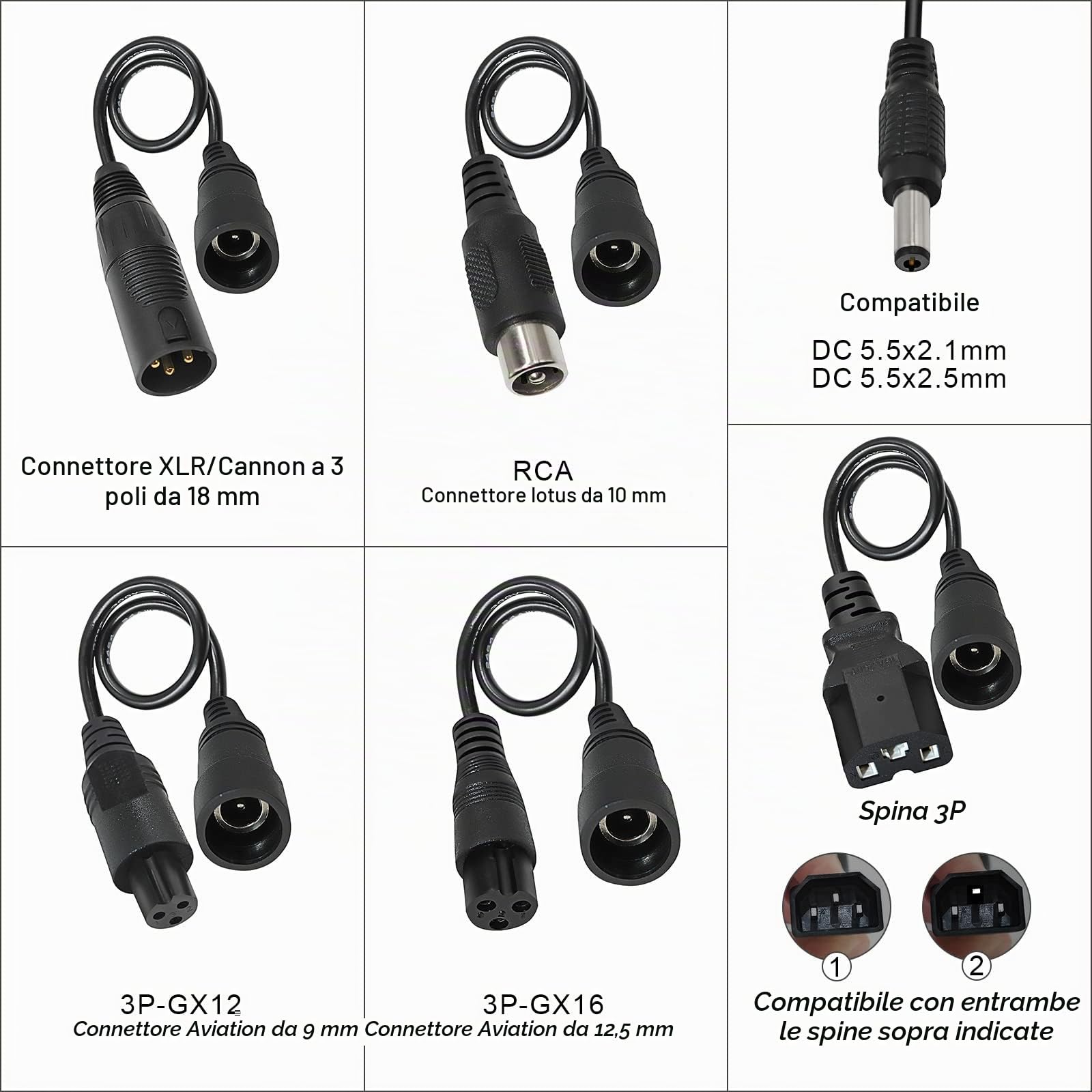 54,6 V 5 A Li-ION Caricabatterie Multi-Plug per E-Bike Scooter e-Bike Barca Moto Caricabatteria da 13 s 48 V (non adatto per batterie piombo - acido)