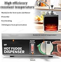 Vista 3 de Dispensador de queso nacho con bomba, calentador de temperatura ajustable, chocolate caliente comercial, calentador eléctrico de mantequilla de maní