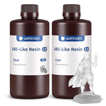 ANYCUBIC ABS-Like Resin 3.0, 3D Printer Resin with Enhanced Strength and Toughness, High Precision and Minimal Shrinkage, Wide Compatibility for All LCD Resin 3D Printers Clear, 2kg