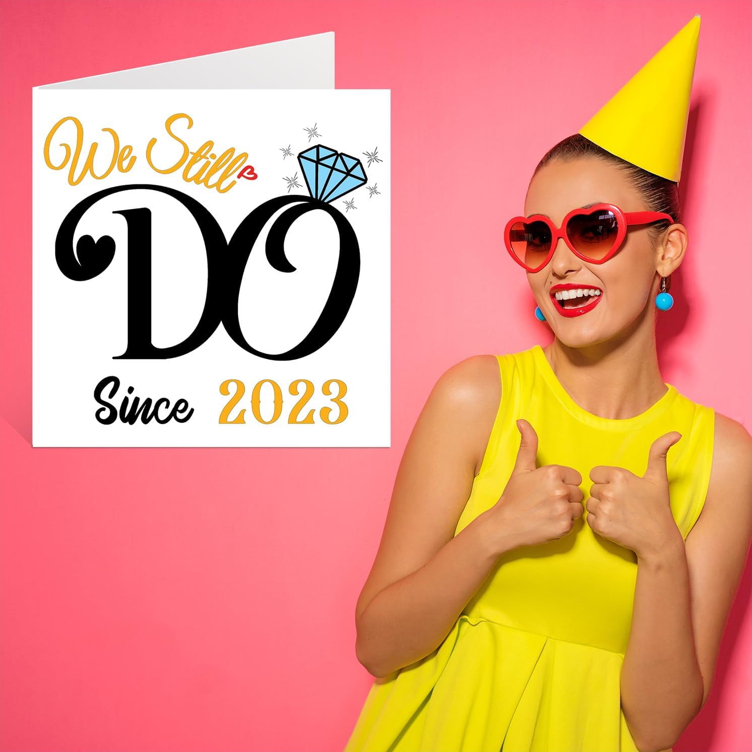 2nd Anniversary Card for Husband Wife - We Still Do Since 2023 - I Love You Gifts, Happy 2nd Wedding Anniversary Cards for Partner, 145mm Greeting Cards Anniversaries