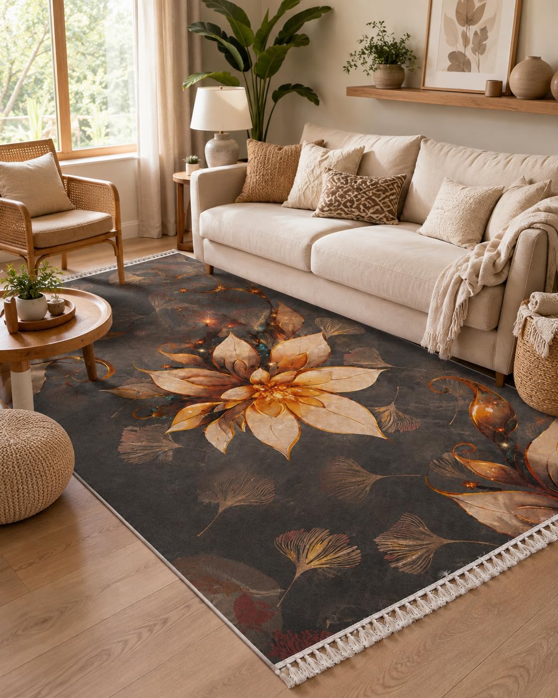 Multicolor Area Rug 5x7 - Anti-Slip & Washable -10